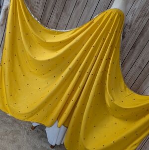 Yellow dupatta Scarf With Multicolor Paper Mirror Work